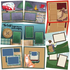 Camping Memories - Set of 5 Double Page Layouts - 1548