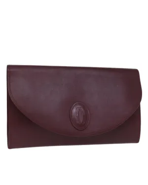 Cartier Must de Cartier Leather Clutch Burgundy