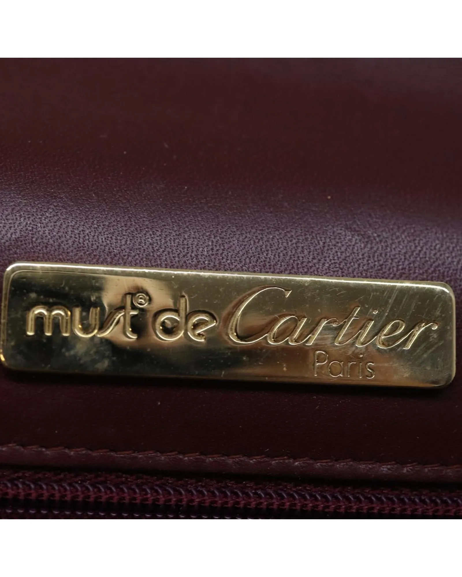 Cartier Must de Cartier Leather Clutch Burgundy