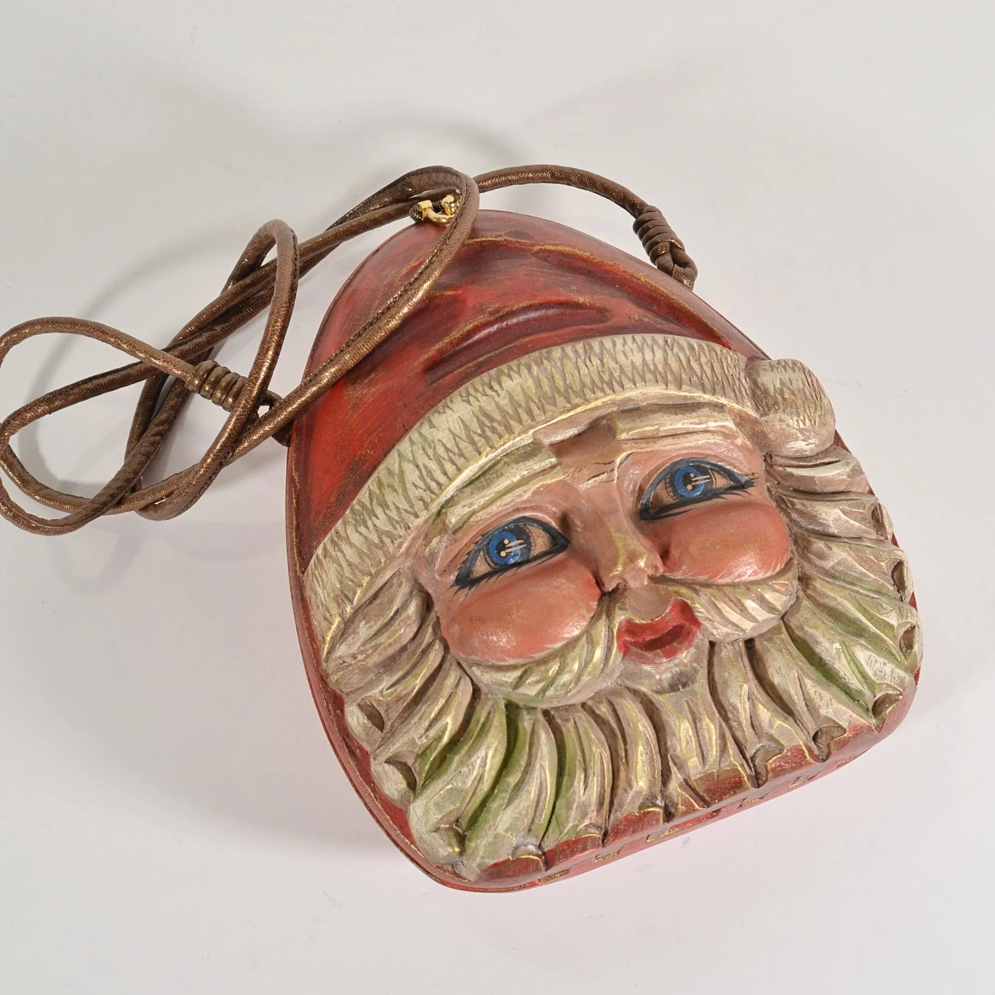 Carved Wood Santa Claus Handbag by Timmy Woods