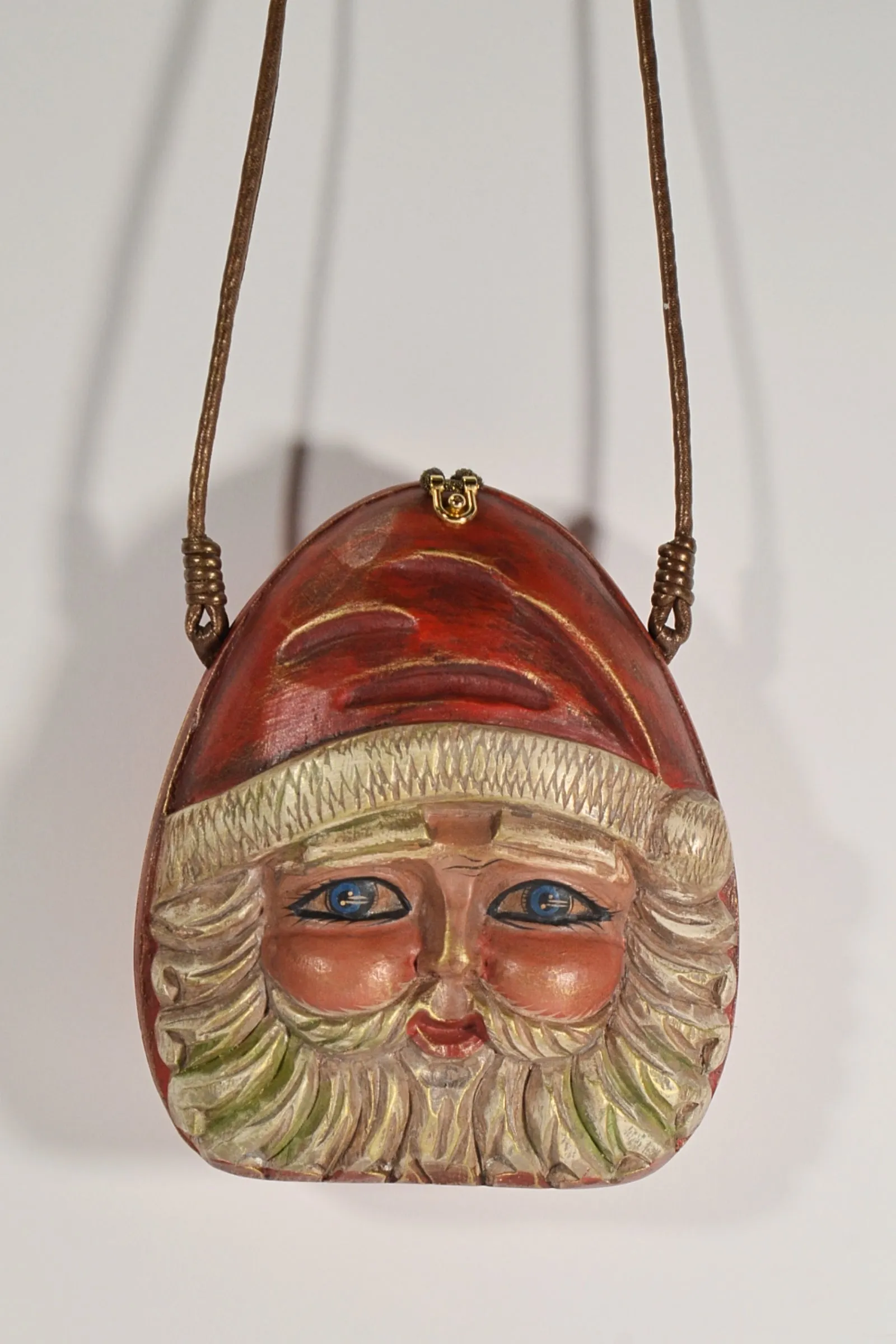 Carved Wood Santa Claus Handbag by Timmy Woods