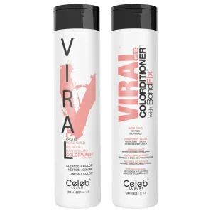 Celeb Luxury Viral Pastel Rose Gold Color Wash & Colorditioner Twin 2 x 244ml