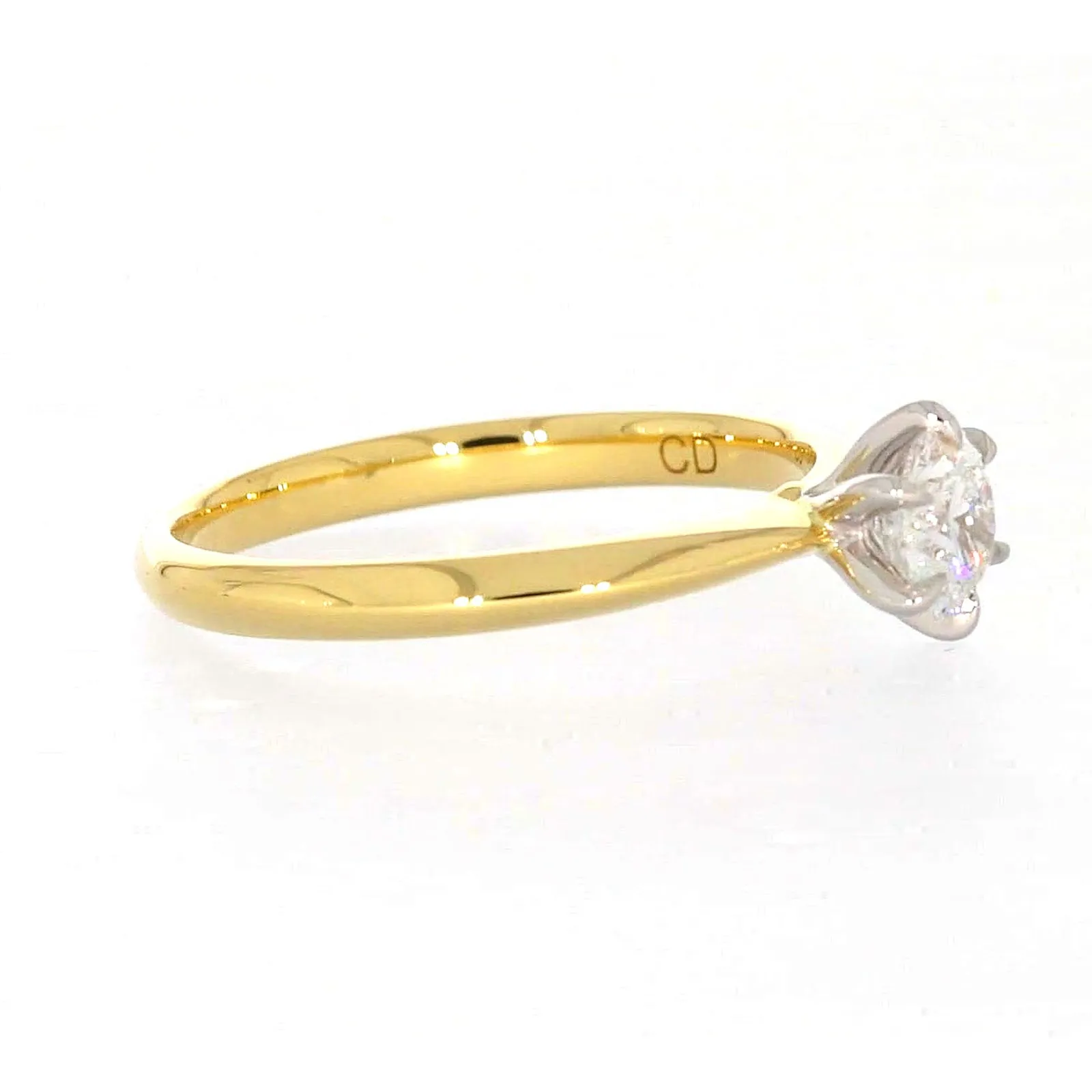 Celebration 18ct Yellow Gold Round Brilliant Cut 1/2 Carat tw of Certified Lab Grown Diamonds Ring