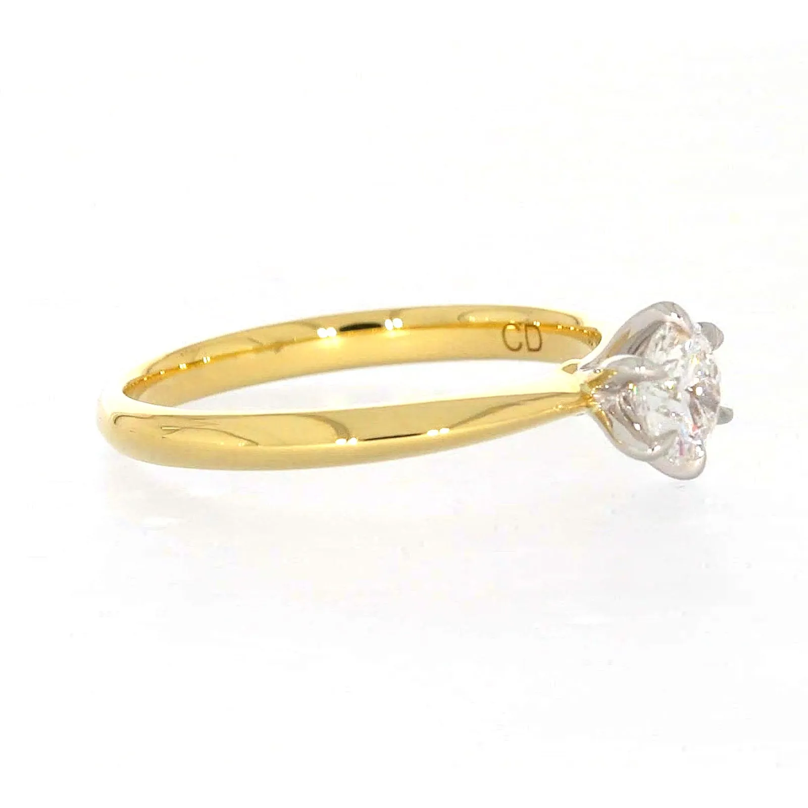 Celebration 18ct Yellow Gold Round Brilliant Cut 1/2 Carat tw of Certified Lab Grown Diamonds Ring