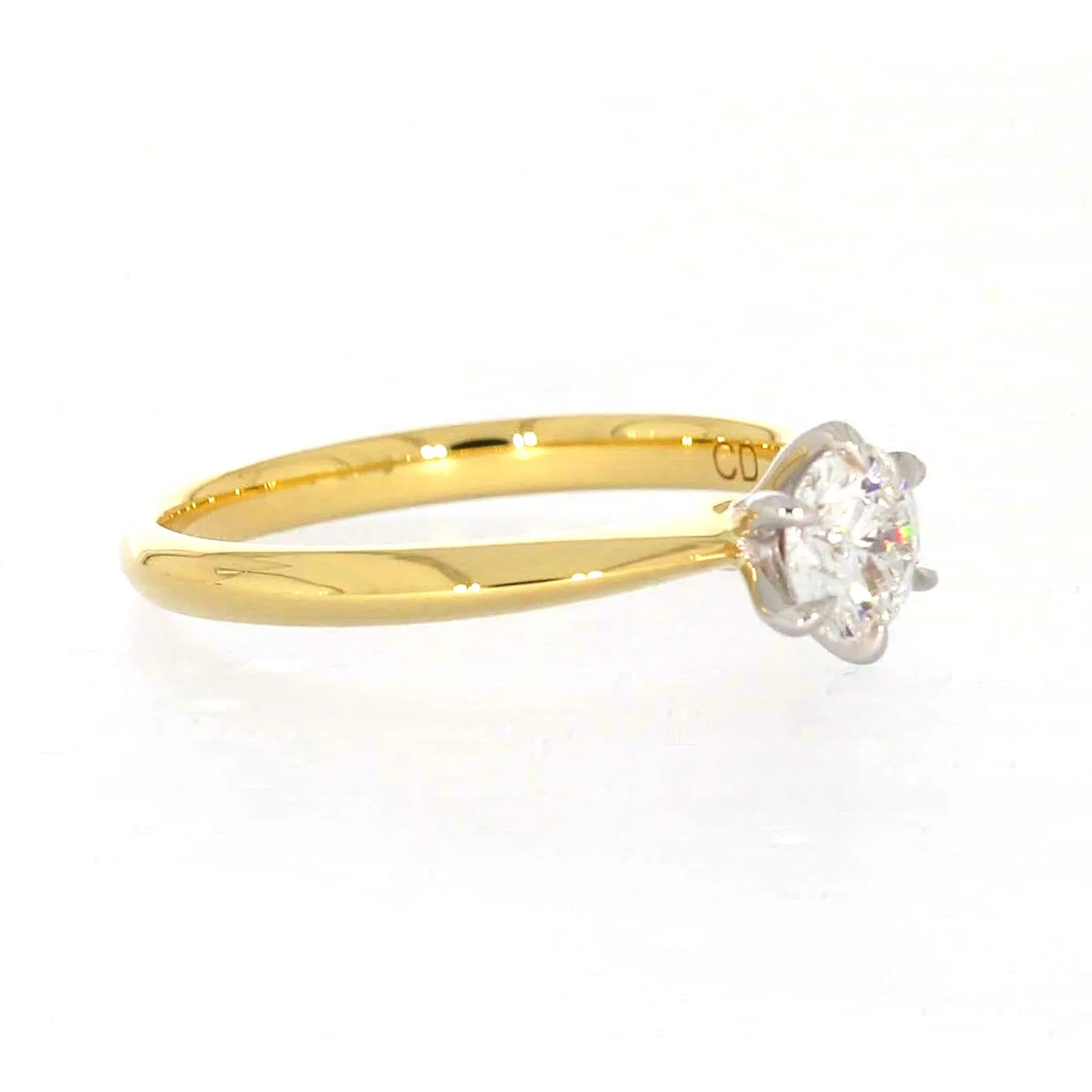 Celebration 18ct Yellow Gold Round Brilliant Cut 1/2 Carat tw of Certified Lab Grown Diamonds Ring