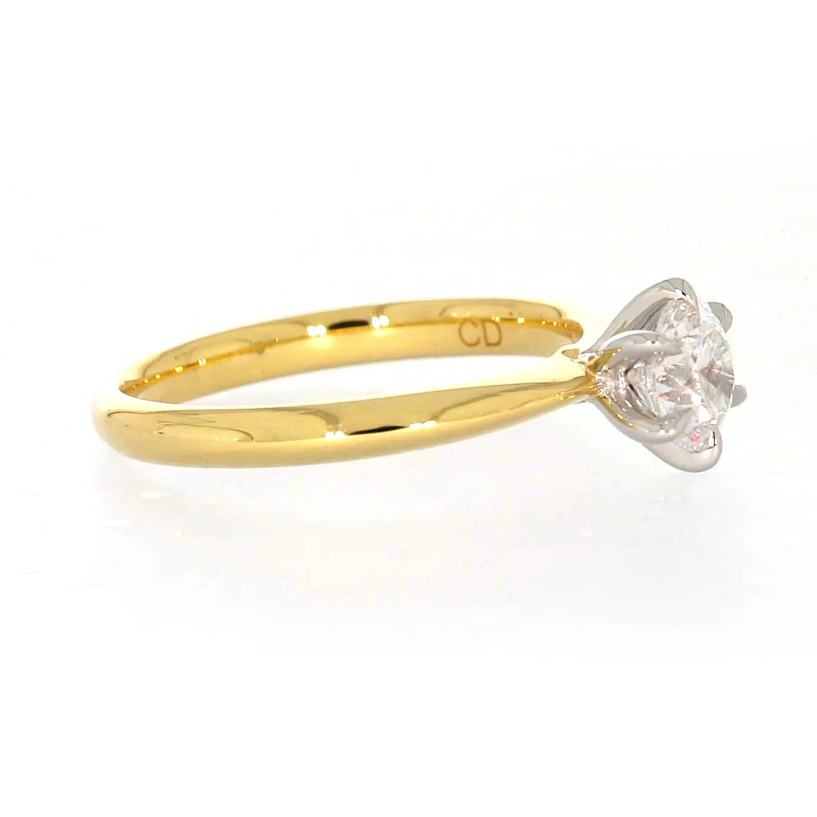 Celebration 18ct Yellow Gold Round Brilliant Cut 3/4 Carat tw of Certified Lab Grown Diamonds Ring