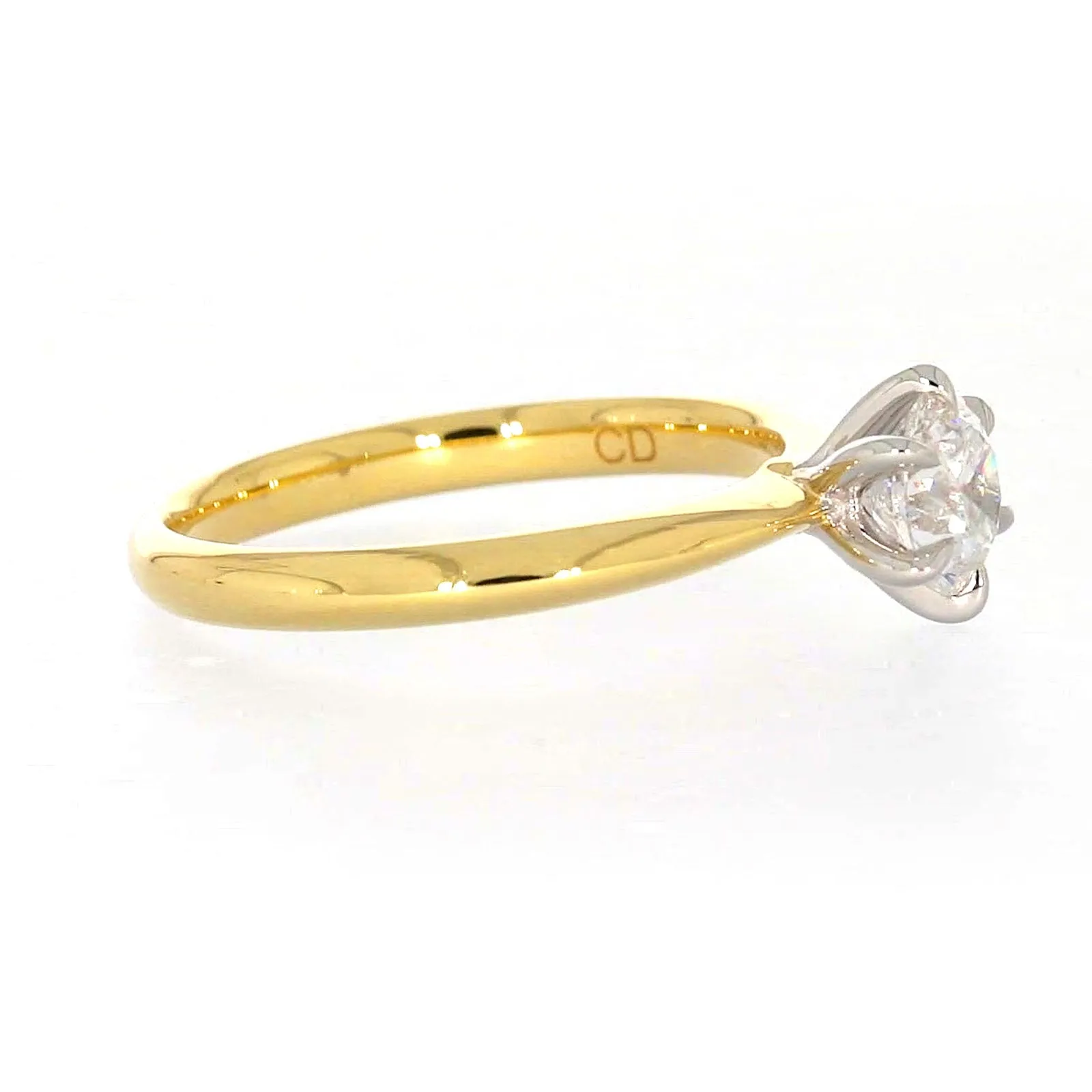 Celebration 18ct Yellow Gold Round Brilliant Cut 3/4 Carat tw of Certified Lab Grown Diamonds Ring