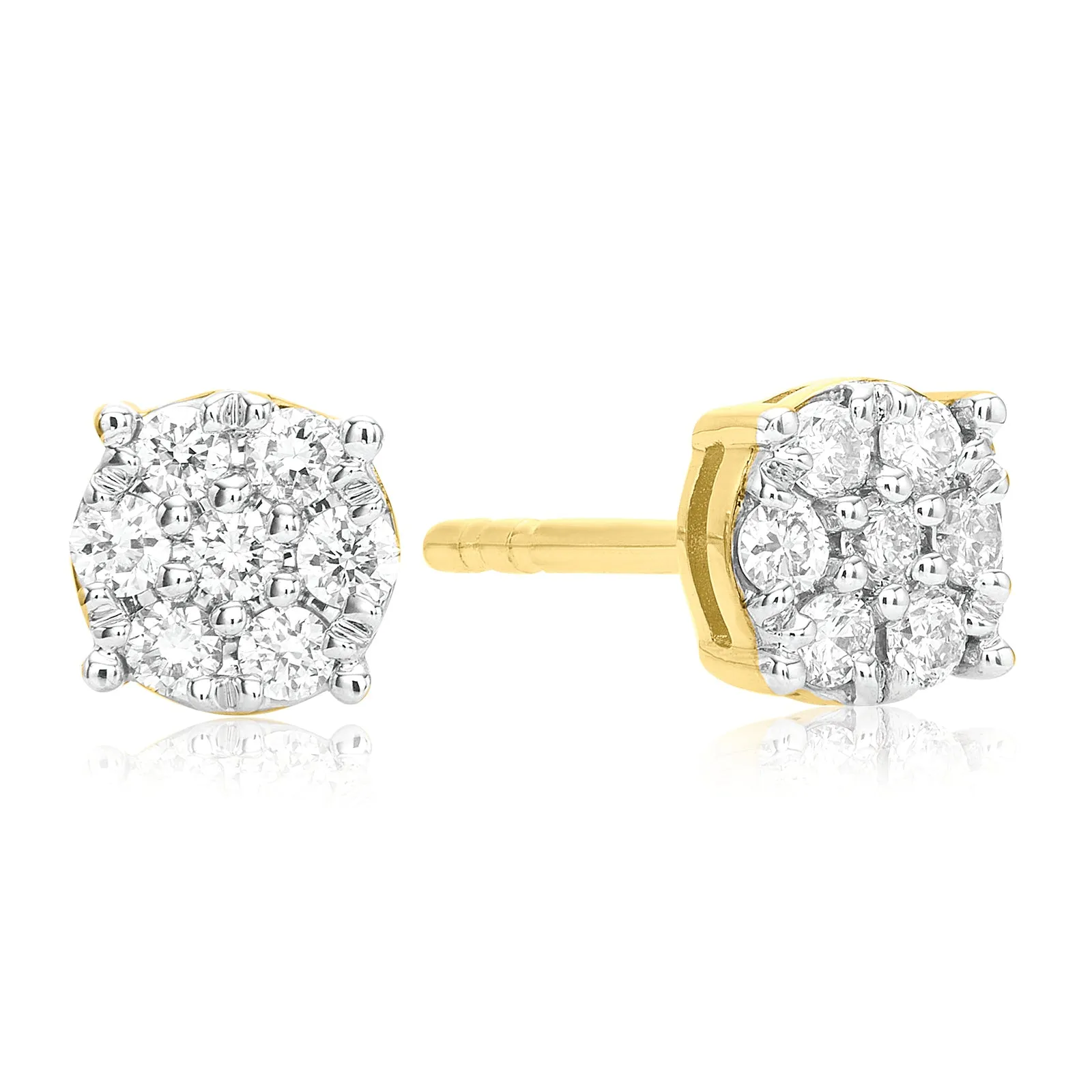 Celebration 9ct Yellow Gold with Round Brilliant Cut 0.20 CARAT tw of Lab Grown Diamond Stud Earrings