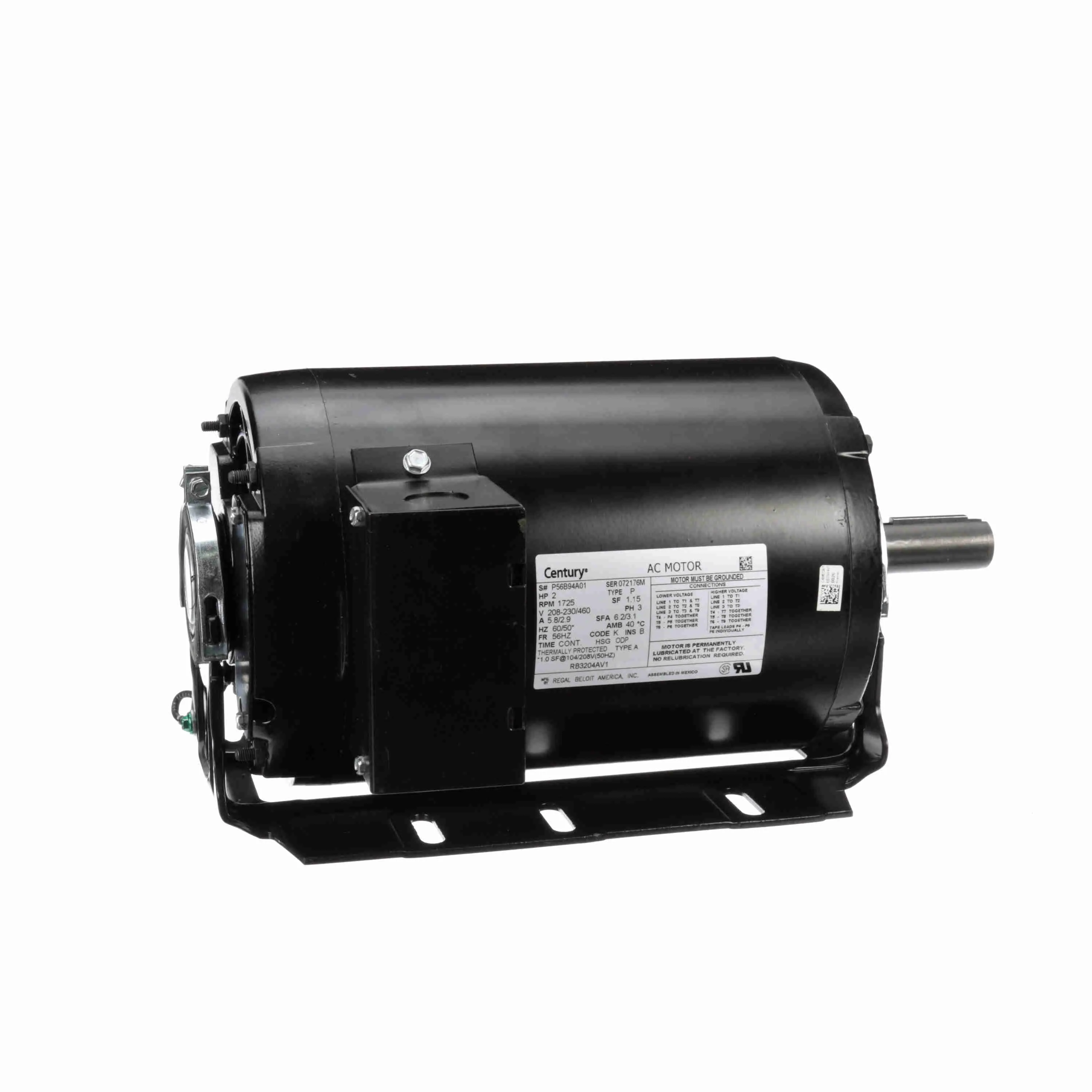 Century RB3204AV1 HVAC Self Cooled Fan Motor - RB3204AV1