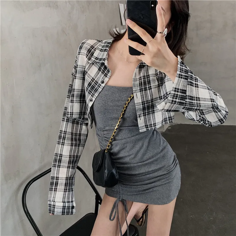 Chic plaid shirt KF9230