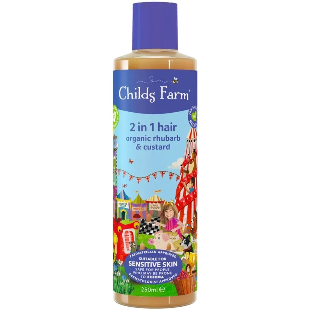 Childs Farm 2-In-1 Organic Rhubarb & Custard Shampoo & Conditioner 250ml