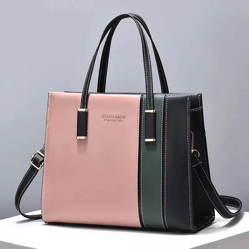 Contemporary Patchwork Leather Tote