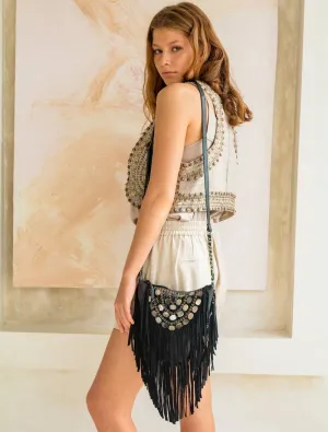 Cosmic Fringe Black Crossbody