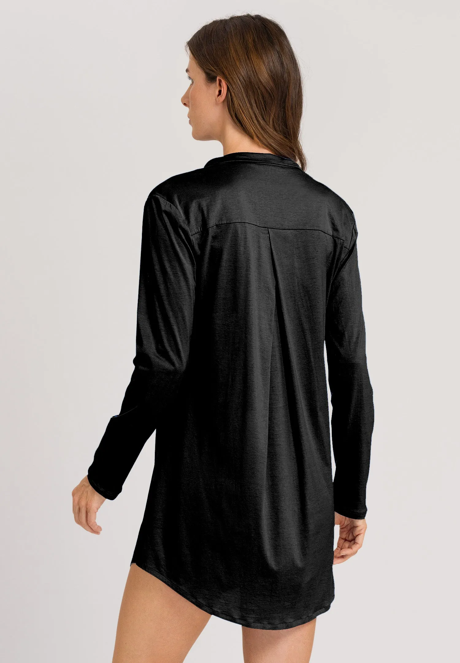 Cotton Deluxe Button Front Cotton Sleep Shirt | Black 77958-019