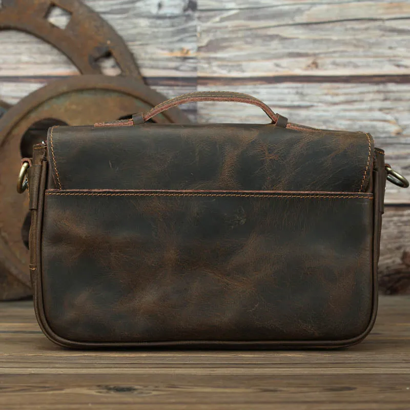 Crossbody Vintage Camera Leather Messenger Bag