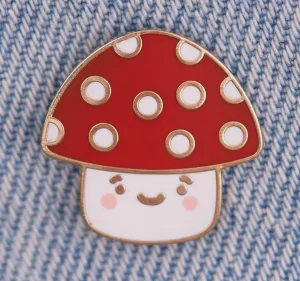 Cute Kawaii Mushroom Enamel Pin