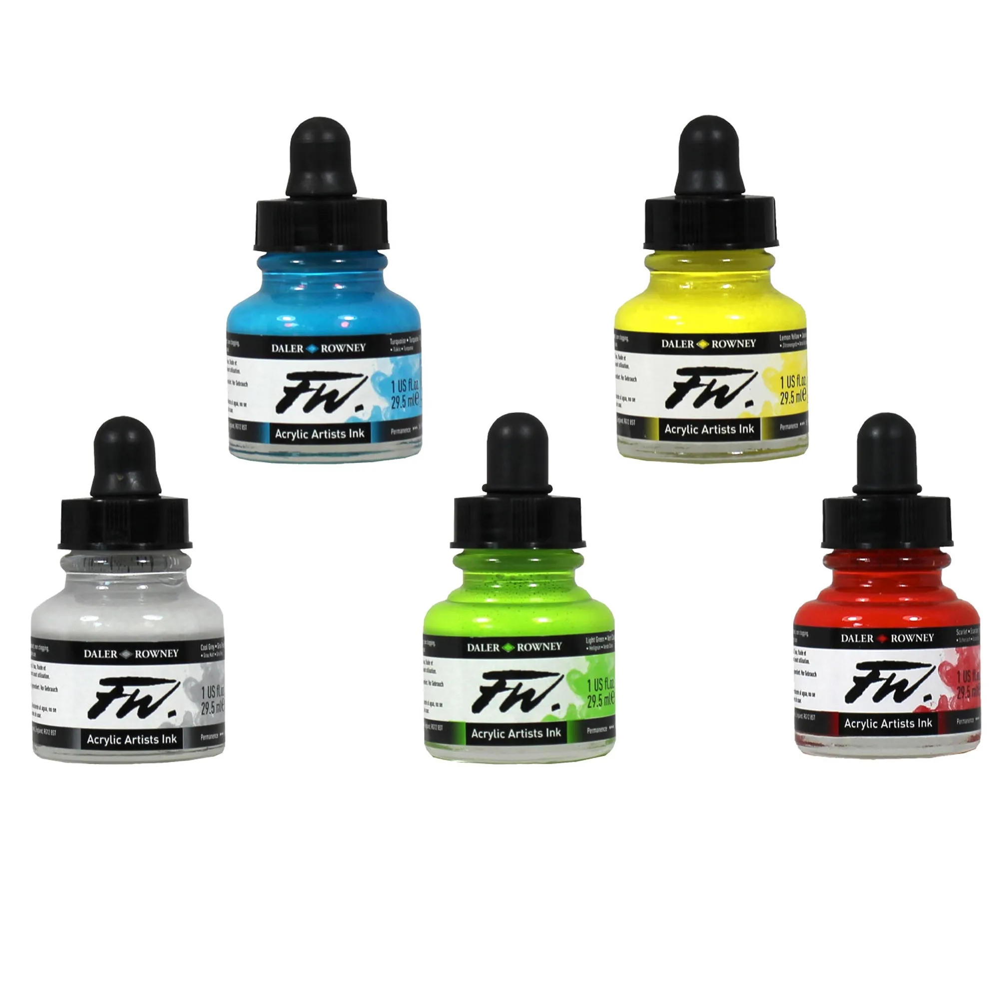 Daler-Rowney FW Artists Ink Individual Colours - 29.5ml Bottles