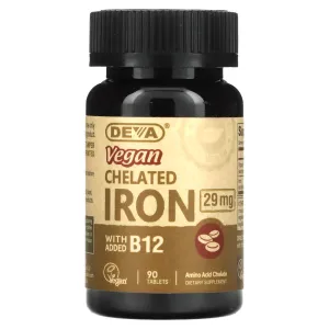 Deva Vegan, Vegan Chelated Iron 29 mg, 90 Tablets