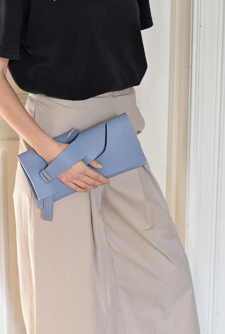 Diagonal Extra Slashed Clutch - Mini Cornflower Blue