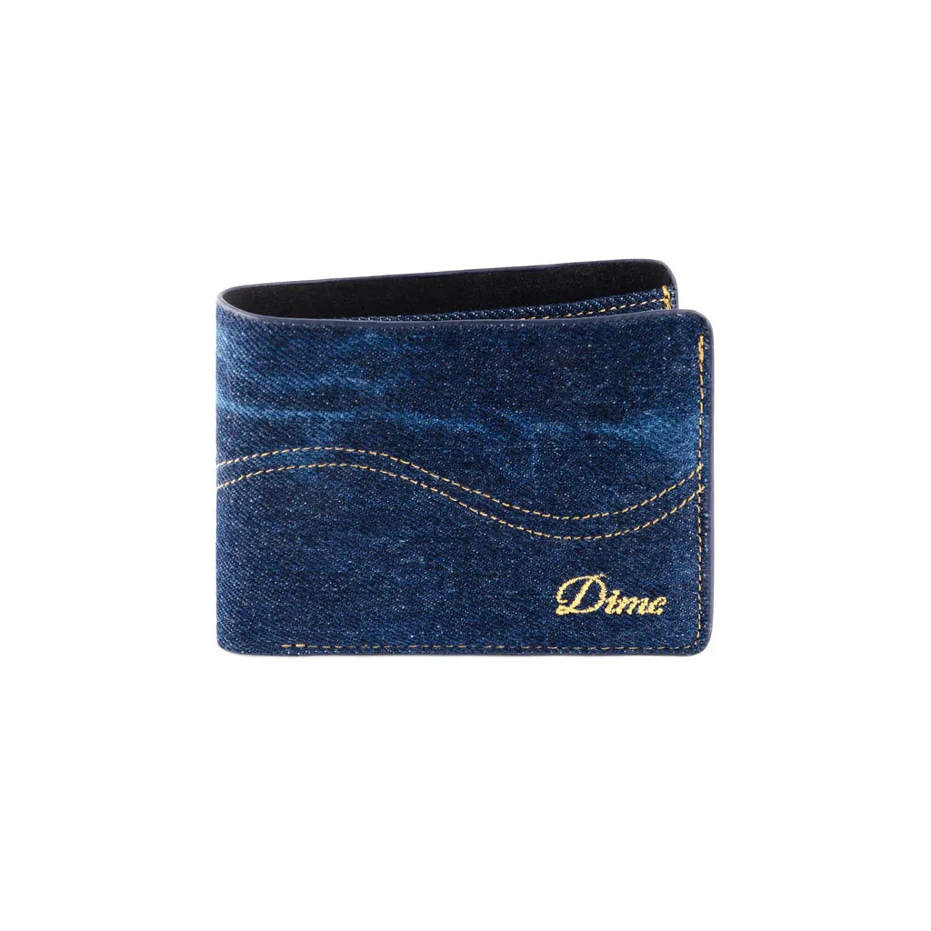 Dime Cursive Bifold Wallet - Indigo Denim