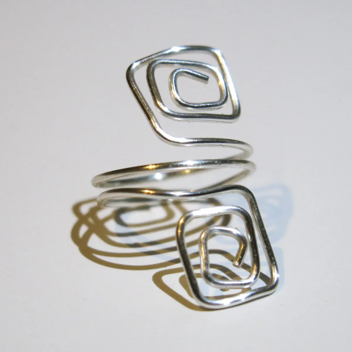 Double Squares Adjustable Wire Ring (click for other colors & sizes)