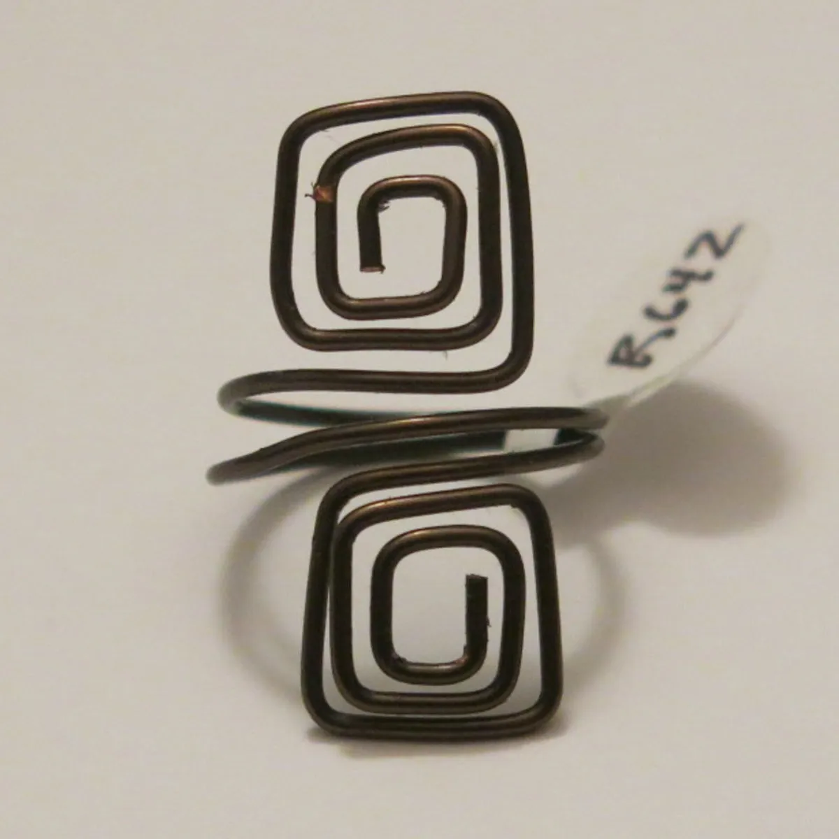 Double Squares Adjustable Wire Ring (click for other colors & sizes)