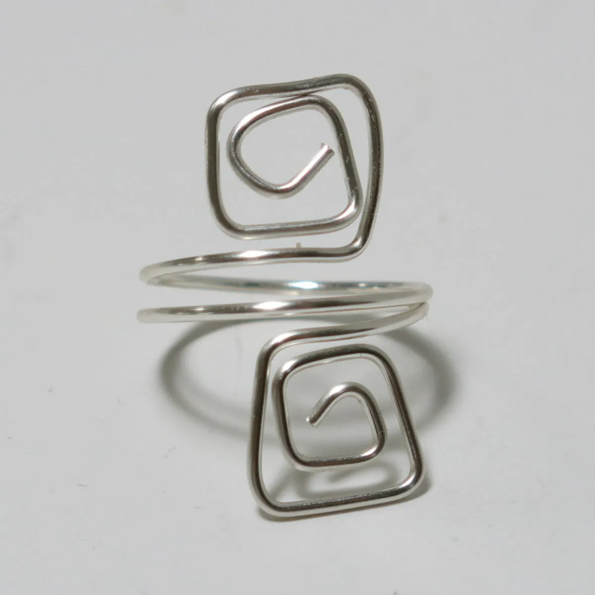 Double Squares Adjustable Wire Ring (click for other colors & sizes)