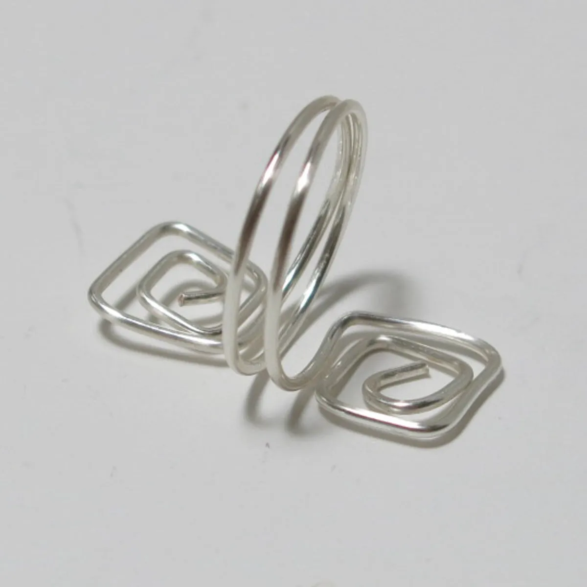 Double Squares Adjustable Wire Ring (click for other colors & sizes)