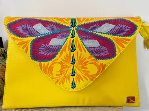 Dragonfly Leather Clutch Bag