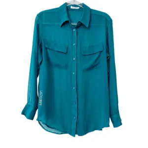 Equipment Femme Slim Signature Blouse Teal Size S