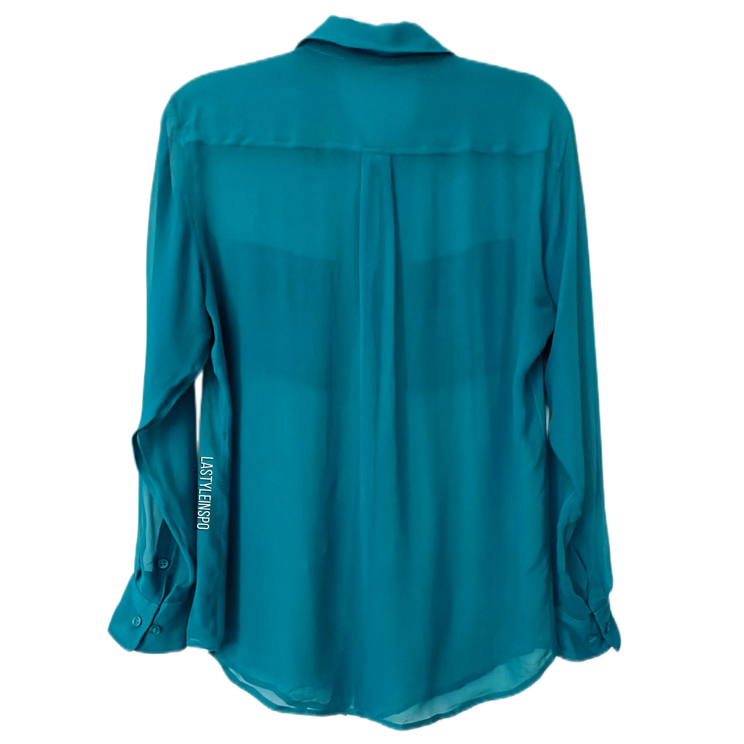 Equipment Femme Slim Signature Blouse Teal Size S