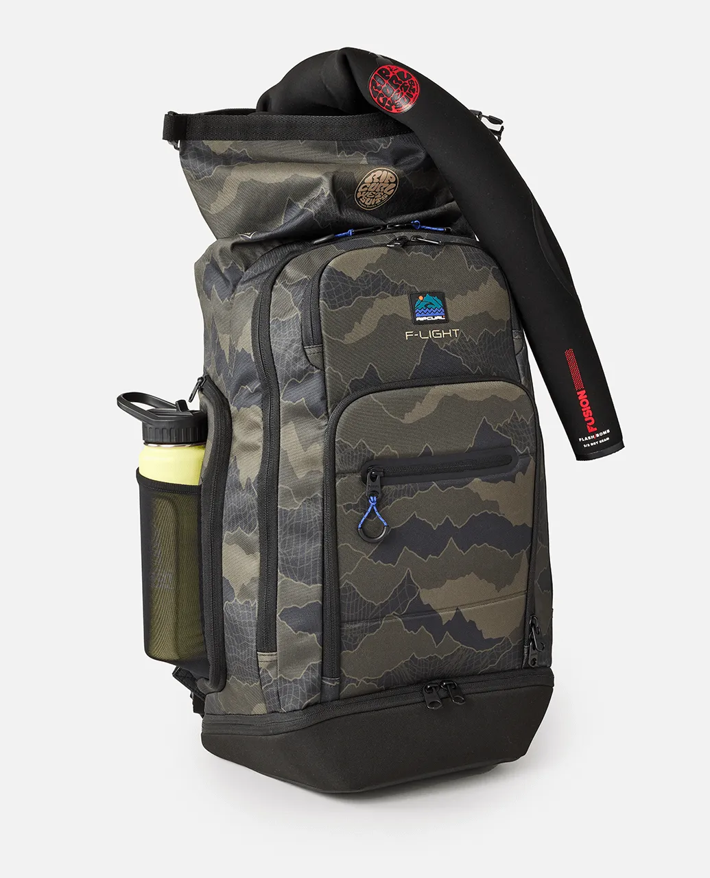 F-Light Surf 45L Search Backpack in Black & Olive