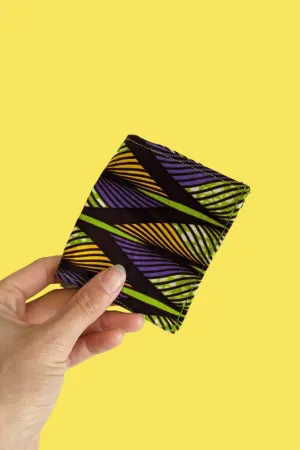 Feather Green African Print Fabric Wallet