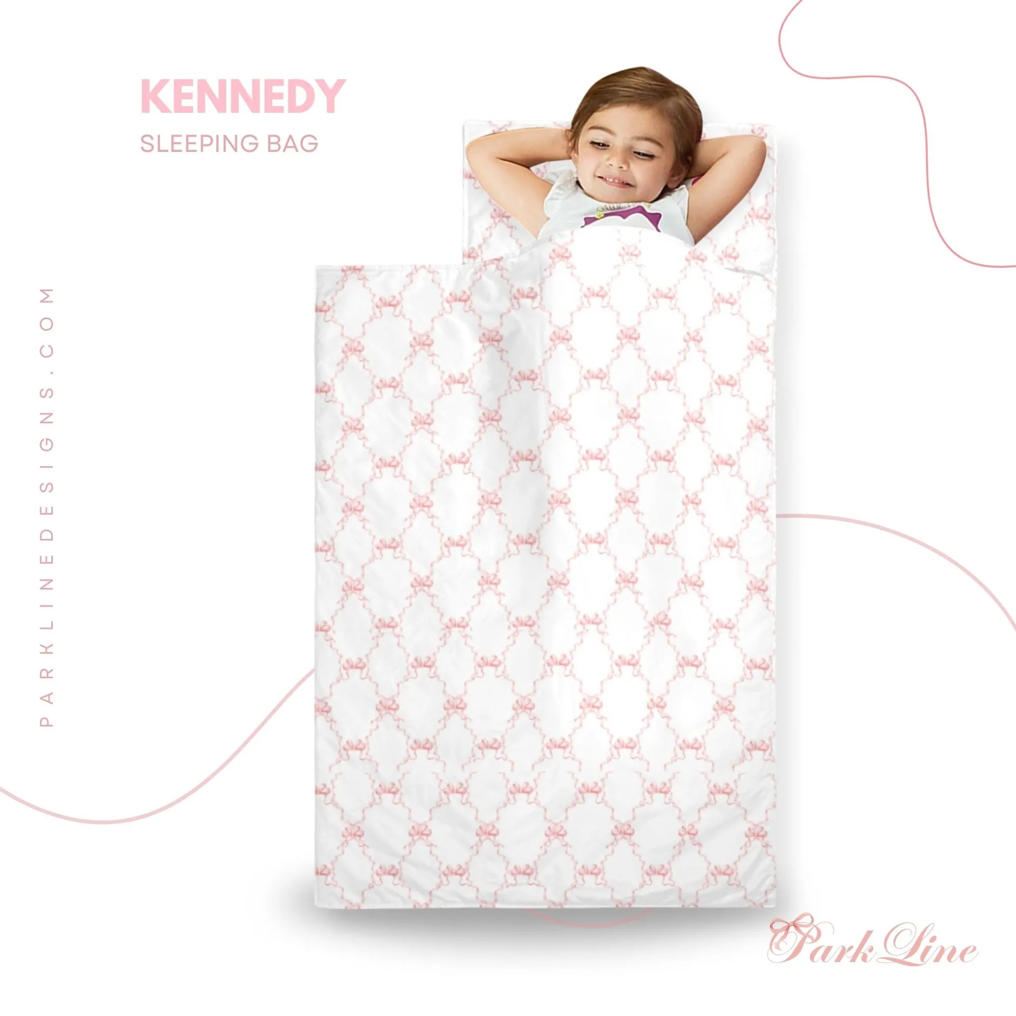 Floral Bow Kids' Long Sleeping Bag | A Catchy Blend of Comfort & Style | Lightweight and Durable Sleeping Bag for Kids