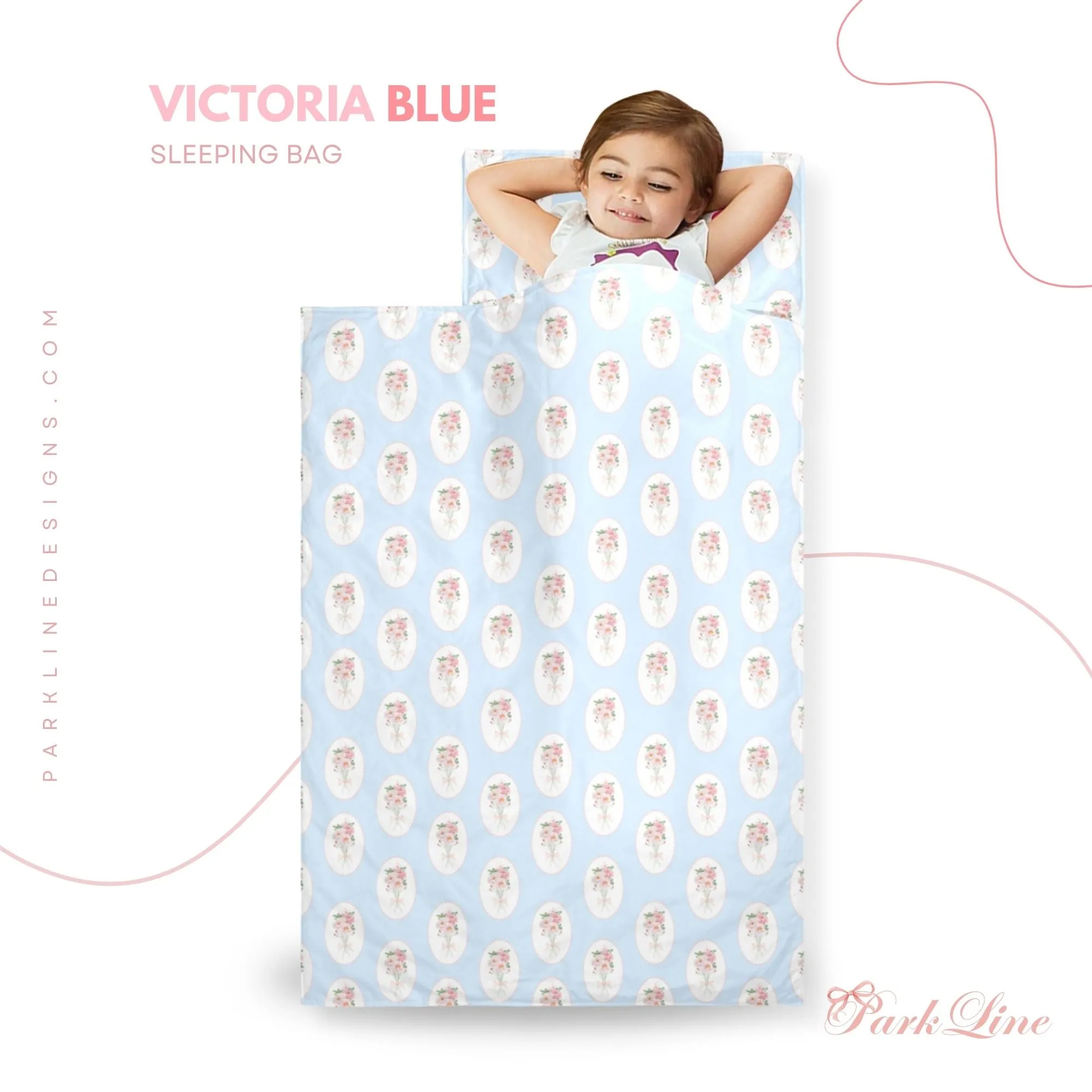 Floral Bow Kids' Long Sleeping Bag | A Catchy Blend of Comfort & Style | Lightweight and Durable Sleeping Bag for Kids