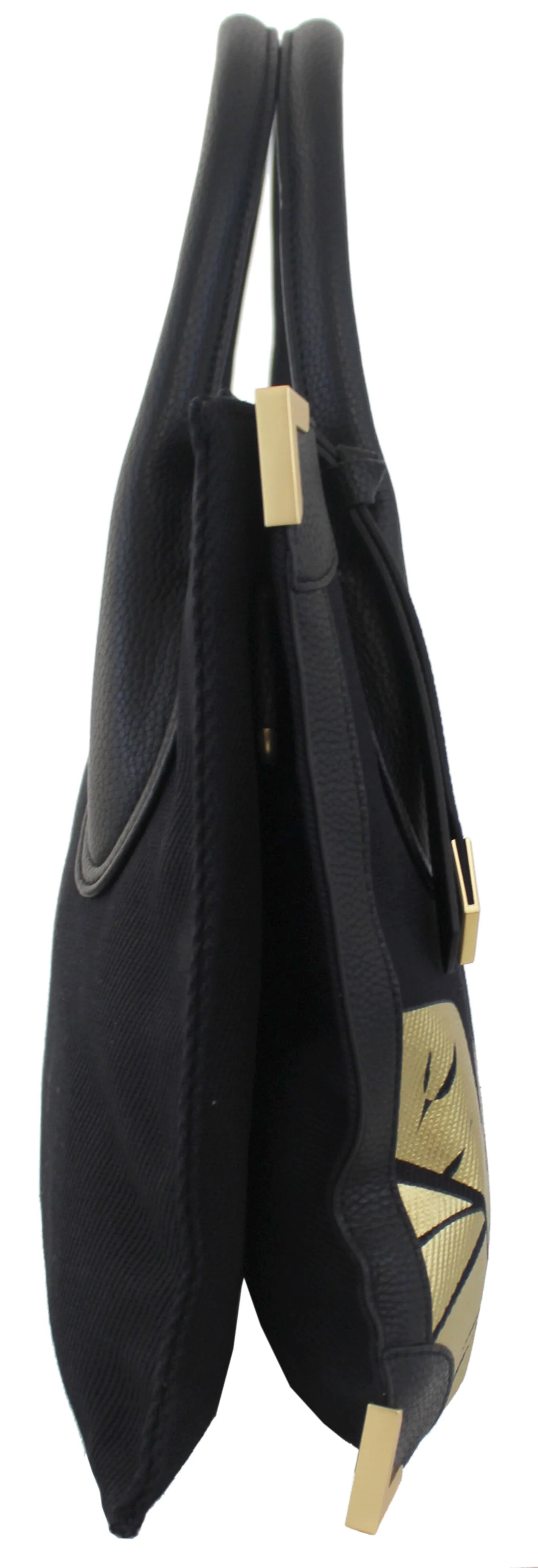 Frankie Satchel in Black & Gold Palm