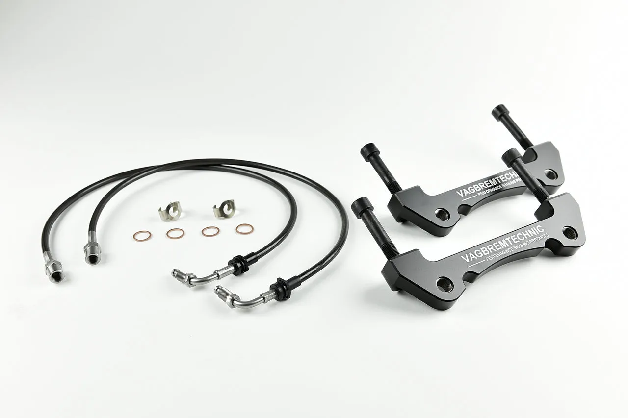 Front Caliper Carrier Kit - Allows Fitment of TTRS/RS3 4 Piston Brembo Calipers to OE 340 or 345mm Discs (AK0003)  (Audi / SEAT / SKODA / VW)