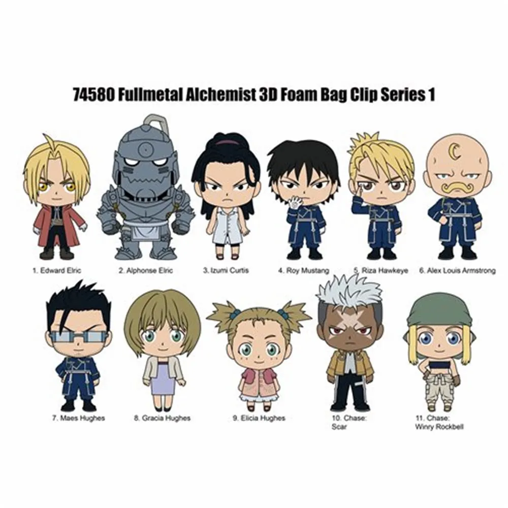 Fullmetal Alchemist Brotherhood 3D Foam Keyring Blind Bag Asst-24pcs PDQ