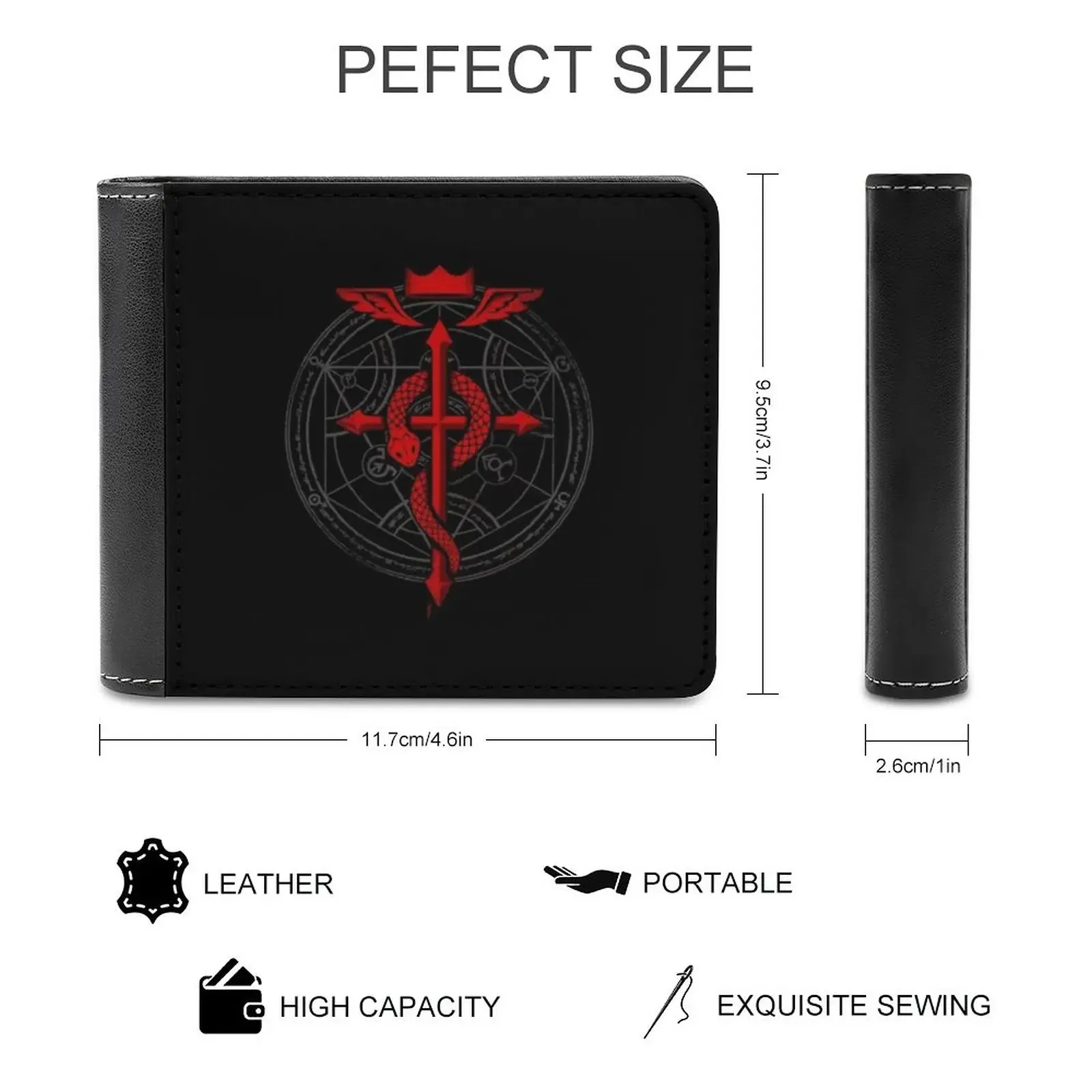 Fullmetal Alchemist Flamel Fashion Credit Card Wallet Leather Wallets Personalized Wallets For Men And Women Fullmetal