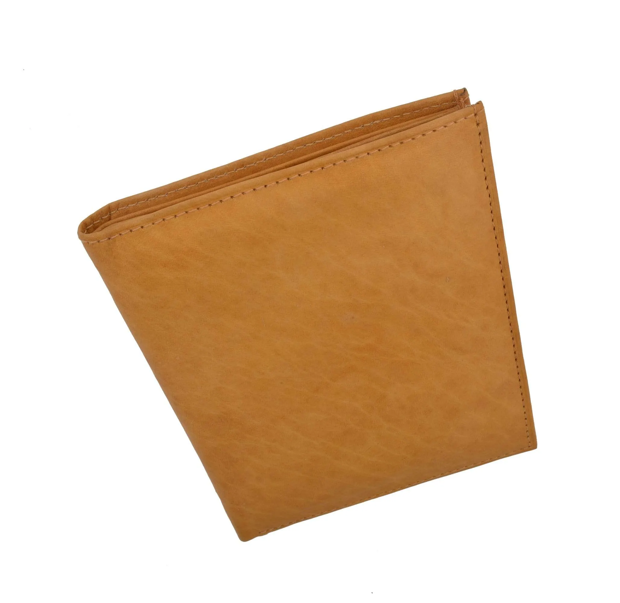 Genuine Leather Large Hipster Bifold Credit Card Id Mens Wallet 502 CF