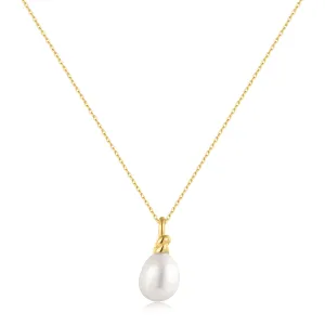 Gold Freshwater Pearl Pendant Necklace