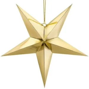 Gold Hanging Star Decoration - 70cm