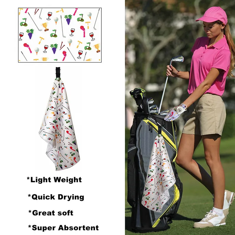 Golf Towel Printed 14X42 Inch With Grommet Clip 1 Pack Skull