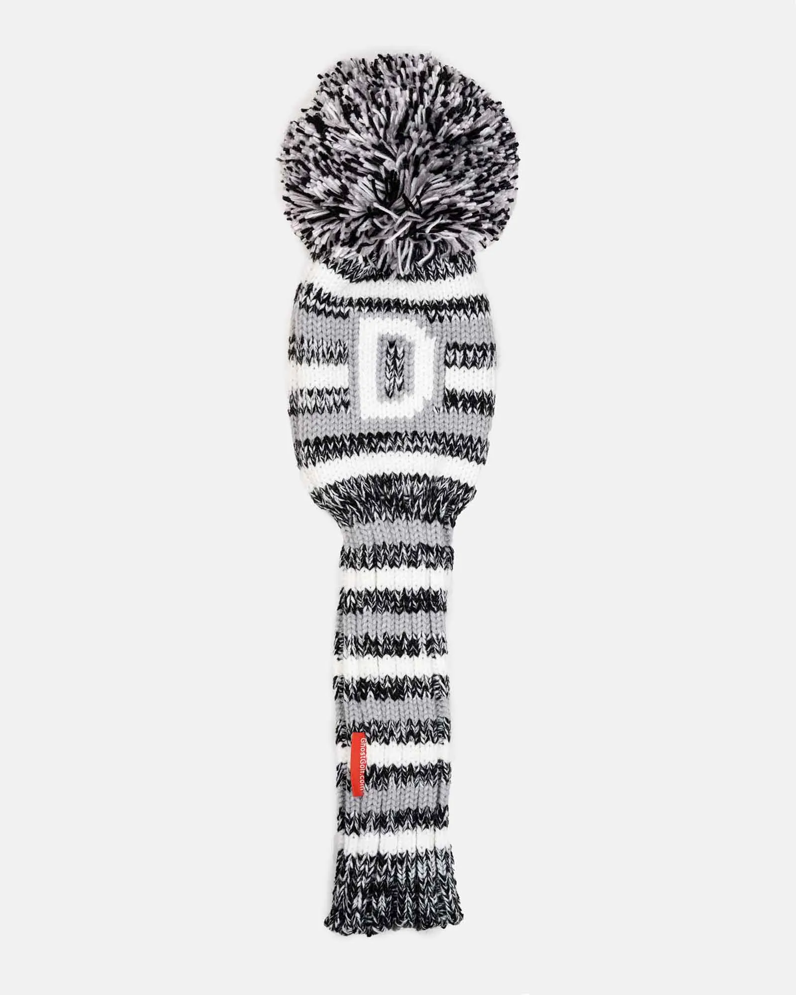 Grey Stripe Knit Head Cover