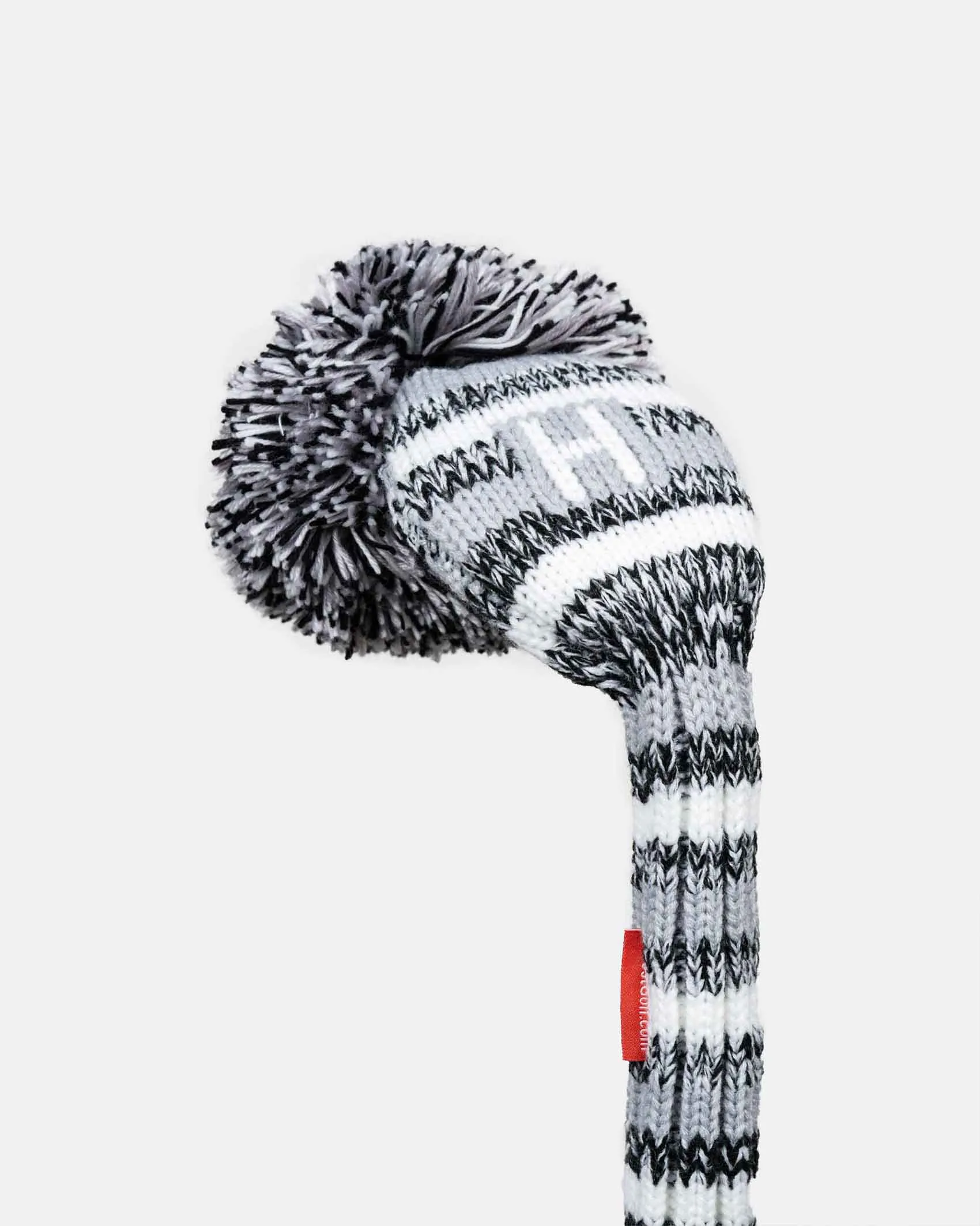 Grey Stripe Knit Head Cover