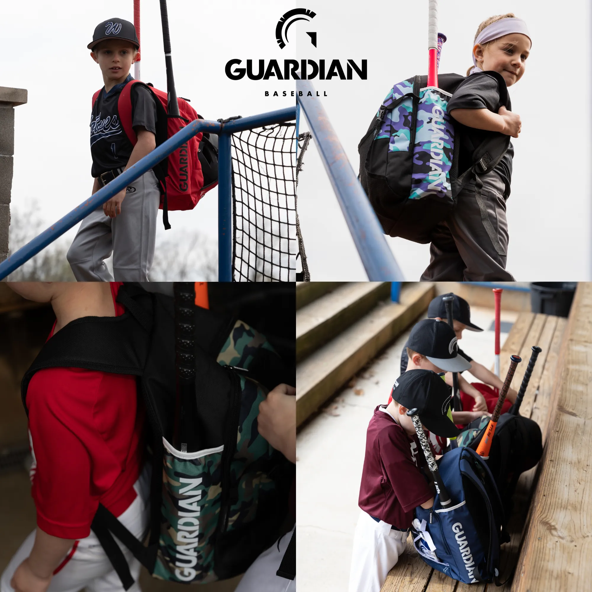 Guardian Baseball Rookie Youth Baseball Bat Bag - Boys or Girls (White/Pink Tie Dye)