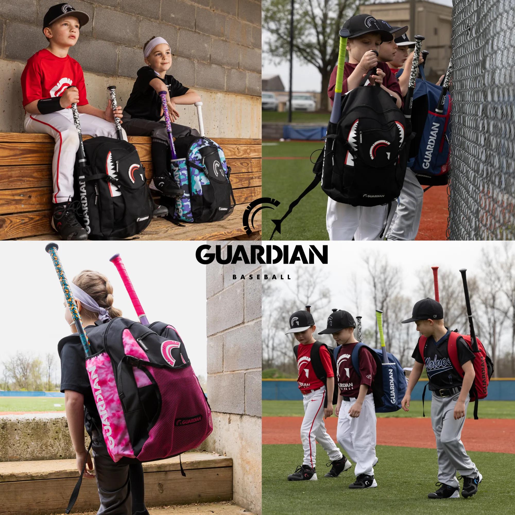 Guardian Baseball Rookie Youth Baseball Bat Bag - Boys or Girls (White/Pink Tie Dye)