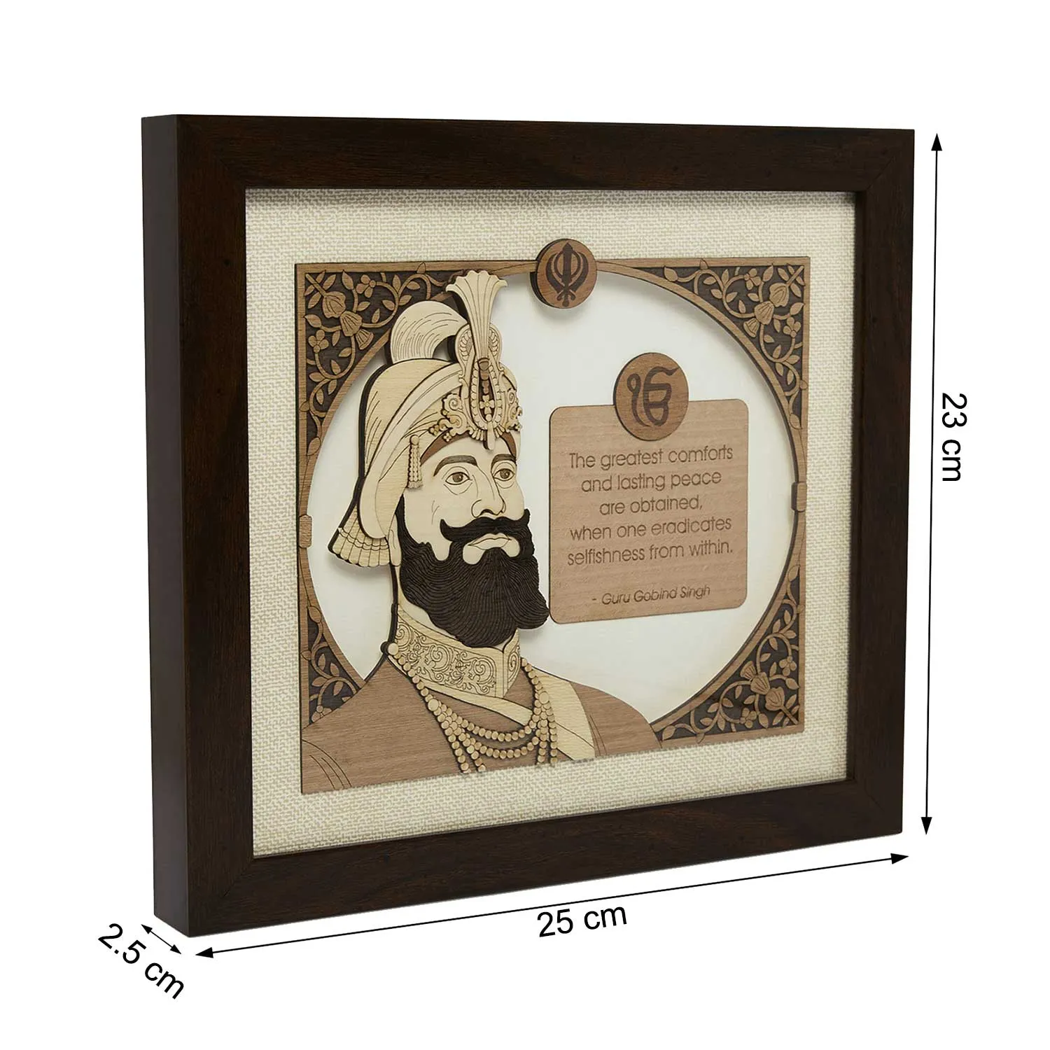 Guru Gobind Singh Wood Art Frame 9 in x 10 in