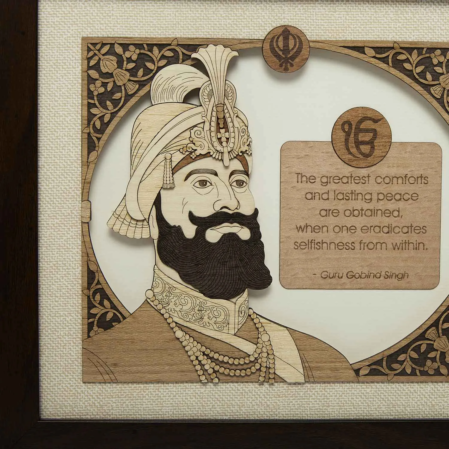 Guru Gobind Singh Wood Art Frame 9 in x 10 in