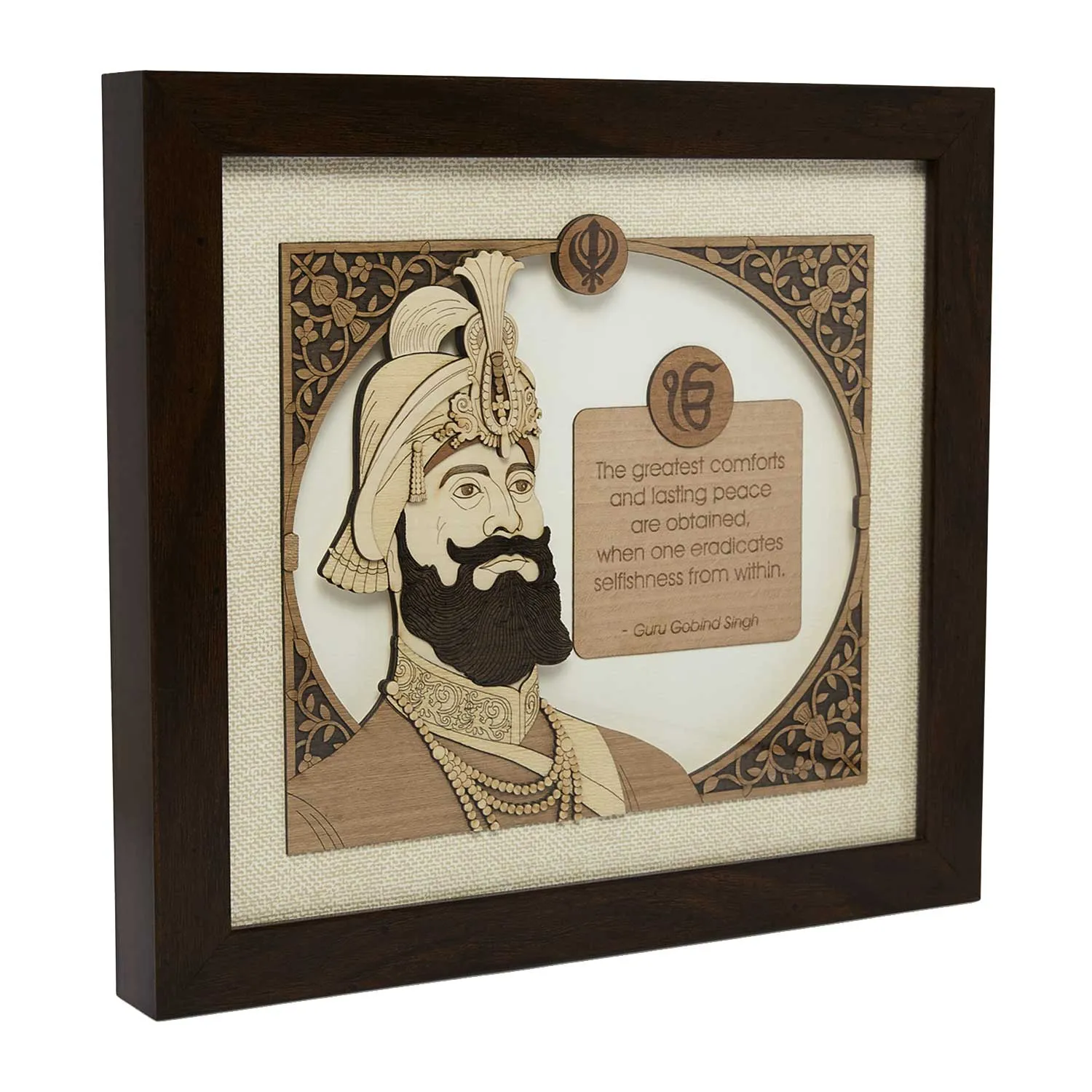 Guru Gobind Singh Wood Art Frame 9 in x 10 in